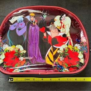 3 Disney Villains Cosmetic Bag - Red and Purple